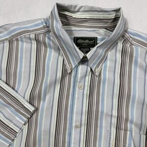 Eddie Bauer Dress Shirt Mens XL Tall XLT‎ Multicolor Striped Long Sleeve Button